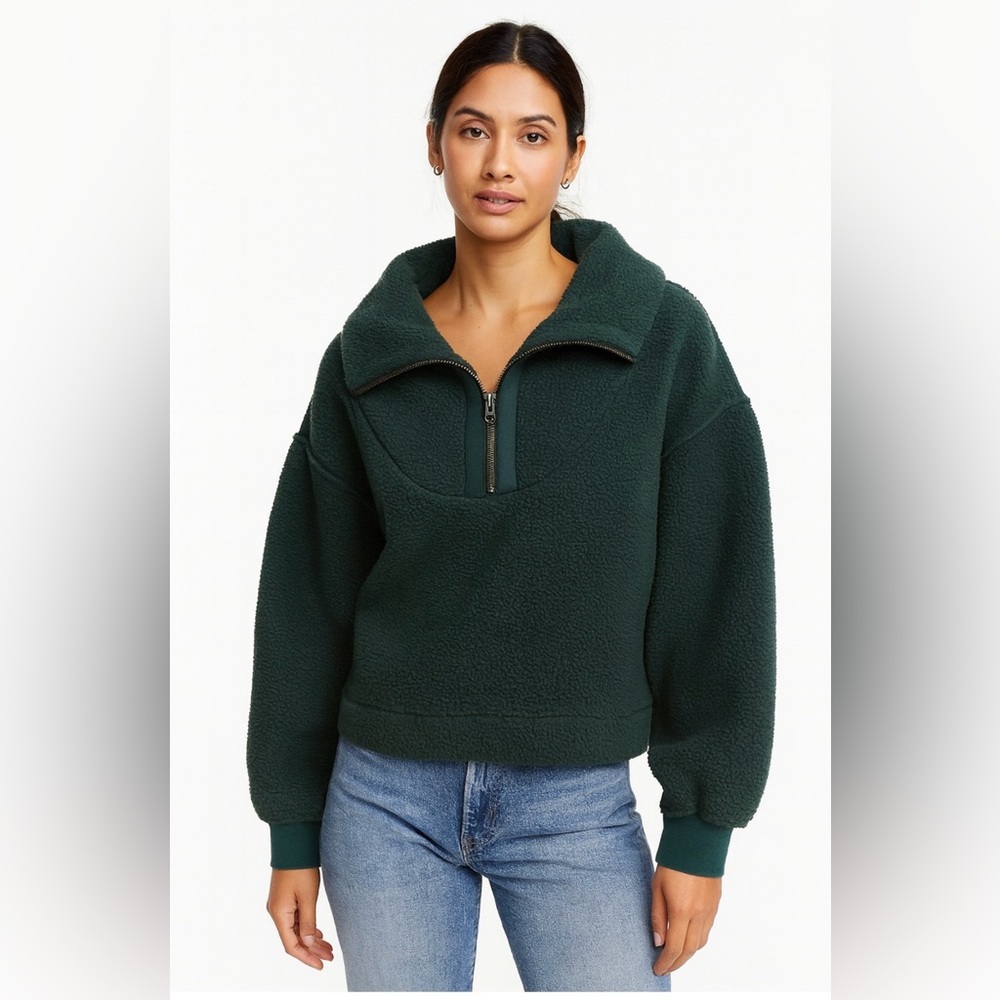 Free People Green Forrest Pine Poppy Pullover Sweater